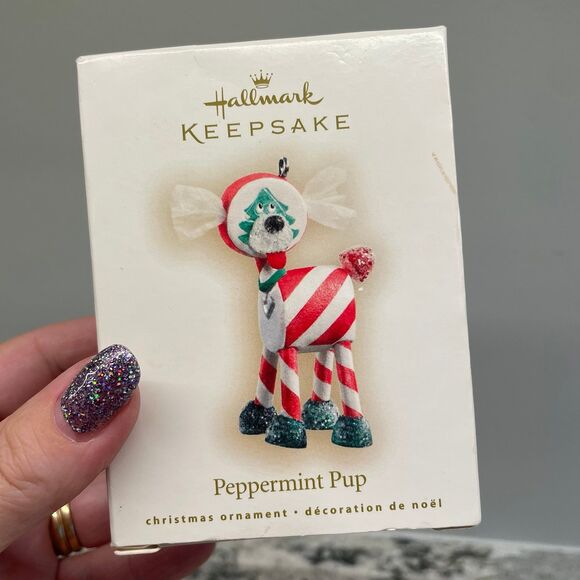 Hallmark NEW Peppermint Pup Christmas Tree Ornament 2007 - Picture 1 of 7